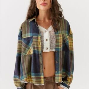 NEW Urban Outfitters BDG Karl Slouchy Flannel Button-Down Shirt